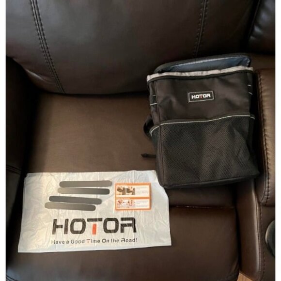 Car Trash Can with Lid and Storage Pockets 100% Leak-Proof Organizer - Picture 1 of 3